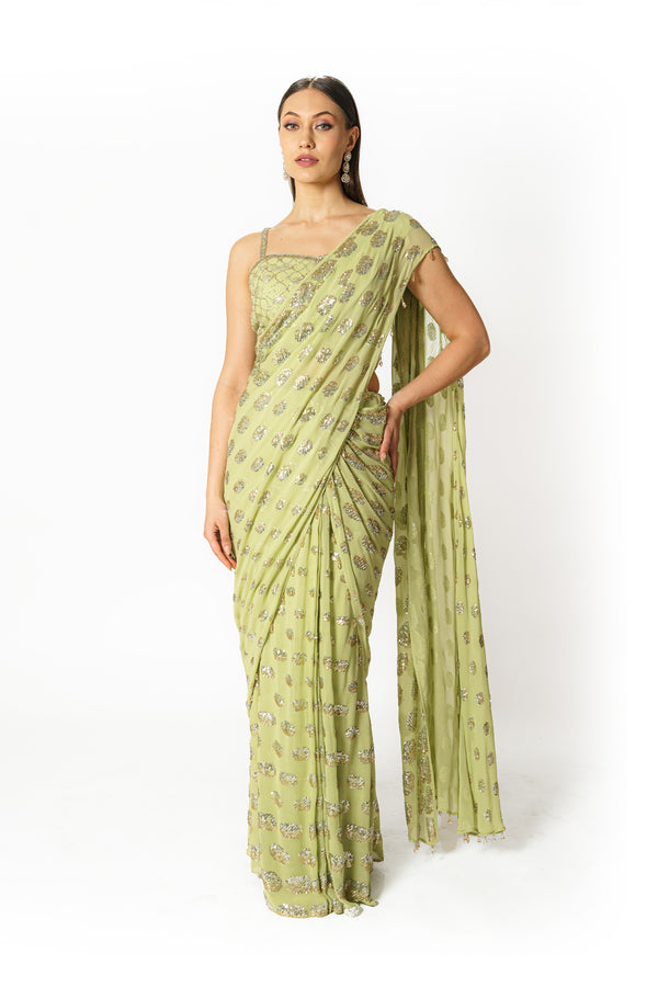 Sairaa lime green sari set