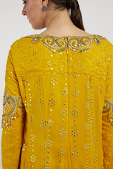 Yellow Hand Embroidered Adah Anarkali Set