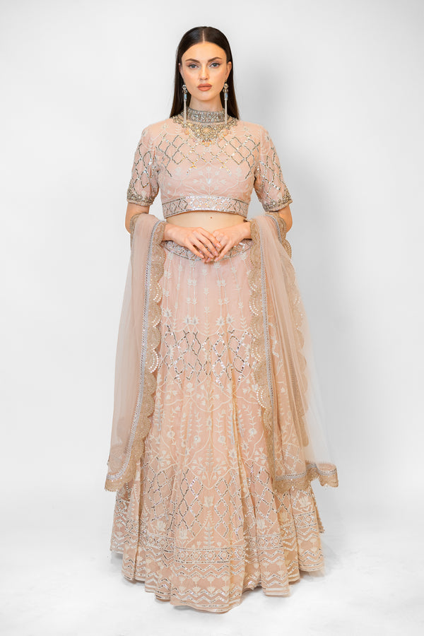 Blush Gota Patti Georgette NADIA LEHENGA SET