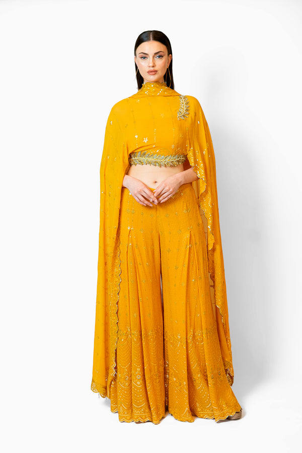 Yellow Cape sets with pants