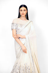 Silver Pearl work lehenga sets & sarees