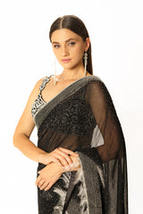 Rhea black sari set