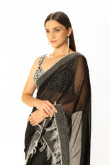 Rhea black sari set