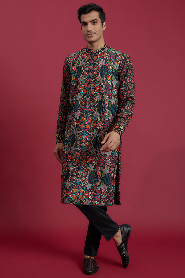 IVORY BLOOM BUNDI WITH SILK PANT