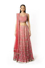 NADIA SHADED ROSE PINK LEHENGA SET