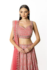 NADIA SHADED ROSE PINK LEHENGA SET