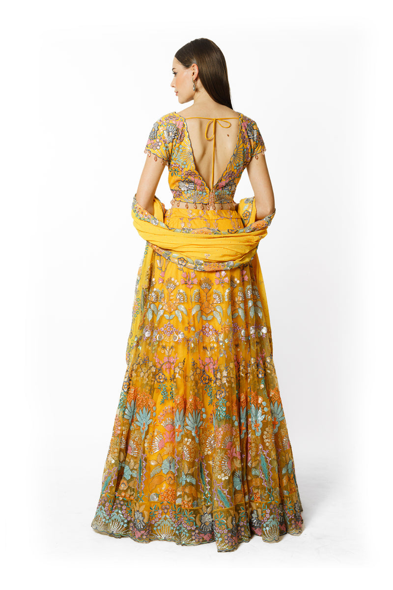 NADIA YELLOW LEHENGA SET