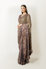 Zaynab midnight purple sari set