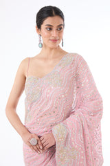 Zaynab pink sari set