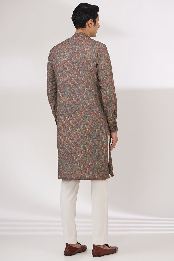 COCO SHEETING AND GEORGETTE WITH CREPE LINING KURTA AND COTTON SILK PANTS