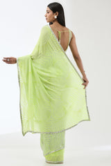 NABIA LIME GREEN SARI SET