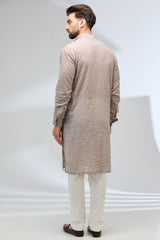 GREY GEORGETTE FULLY THREAD KURTA WITH PANTS