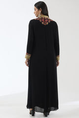 AYAT BLACK LONG 2 LAYER KURTA SET