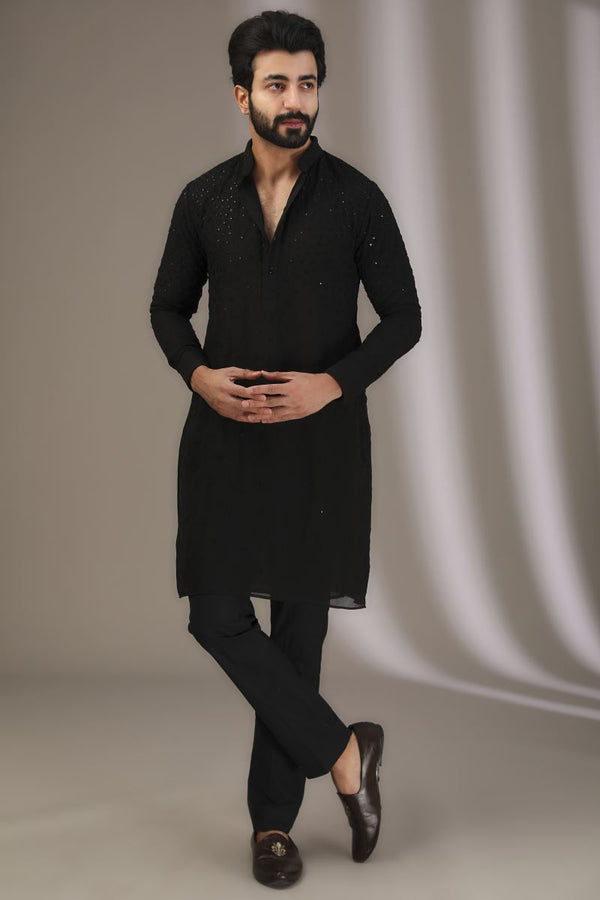 BLACK NARGIS BRUST ON TOP OF KURTA WITH PANTS