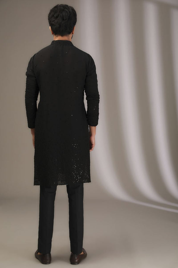 BLACK NARGIS BRUST KURTA WITH PANTS