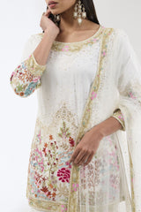 AYAT IVORY EMBROIDERED KURTA SET