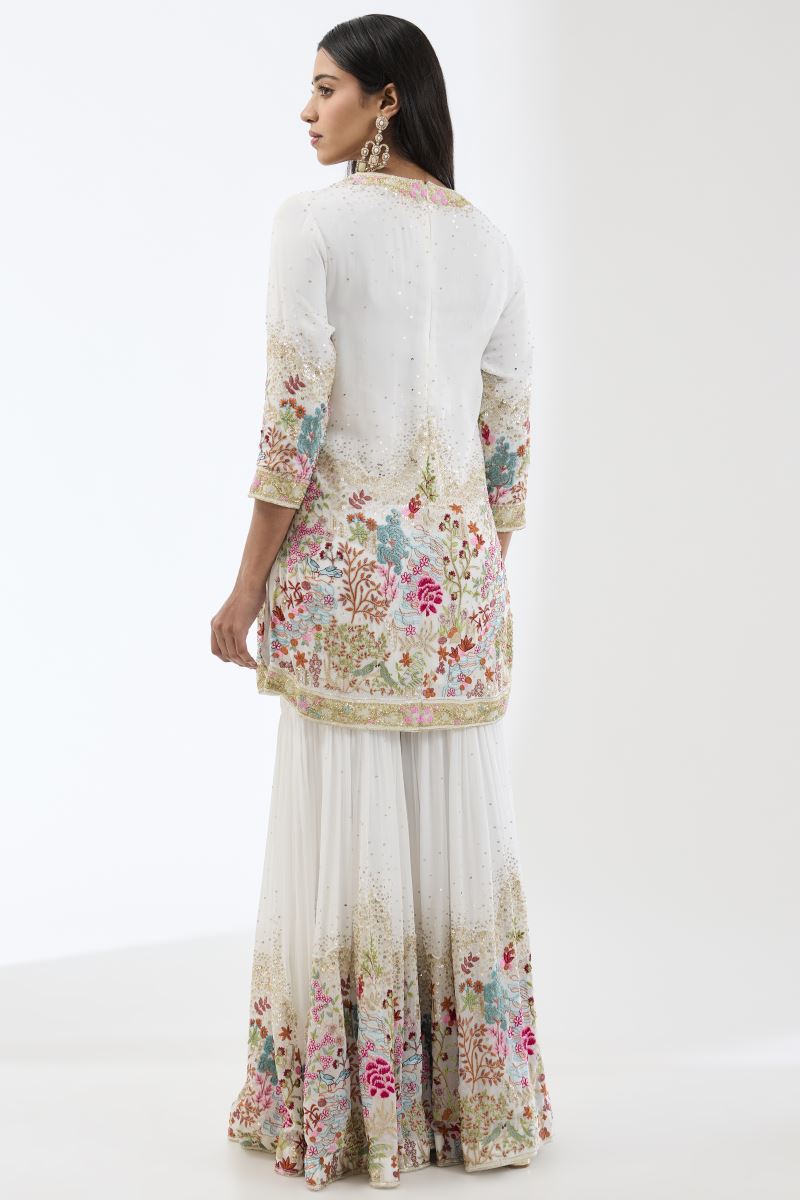 AYAT IVORY EMBROIDERED KURTA SET