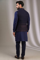 BLUE THREAD AND SEQUINS JAAL BUNDI SET