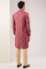 RED PICHWAI PRINTED KURTA WITH PANTS