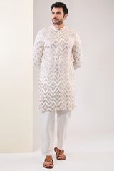 OFF WHITE EMBROIDERED KURTA WITH PANTS