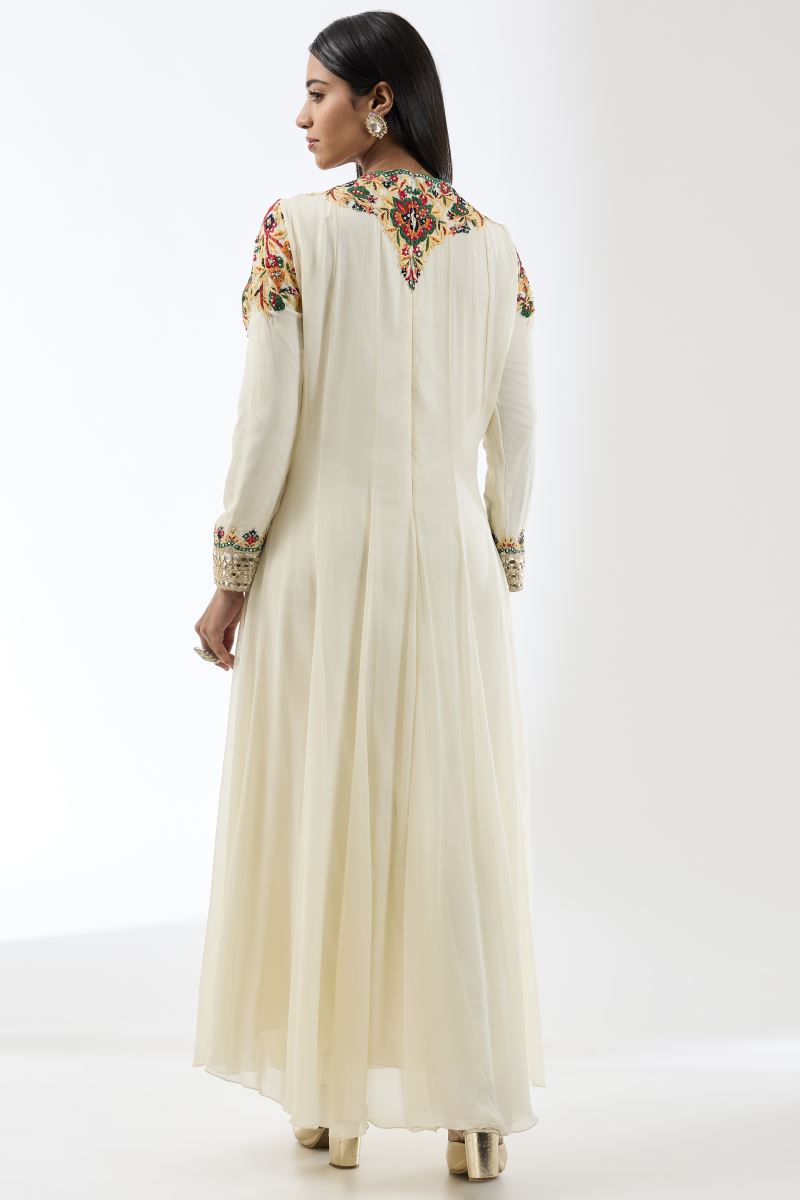 AYAT IVORY KALIDAR LONG KURTA SET