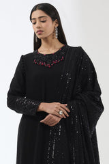 AYAT BLACK EMBROIDERED KURTA SET