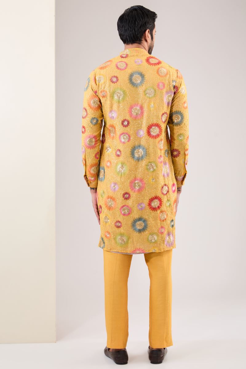 YELLOW MULTI COLOR KURTA WITH PANTS