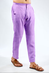 SHADED LILAC SILK THREAD BOOTI KURTA WITH DARK LILAC COLOR COTTON SILK PANTS