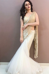 Amrita Khanvilkar In 3D Flower Lehenga Sari Set