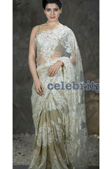 Samantha Prabhu In Ivory Boota Sari Set