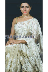 Samantha Prabhu In Ivory Boota Sari Set