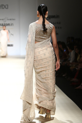 Sand Chiffon Foil Sari Set