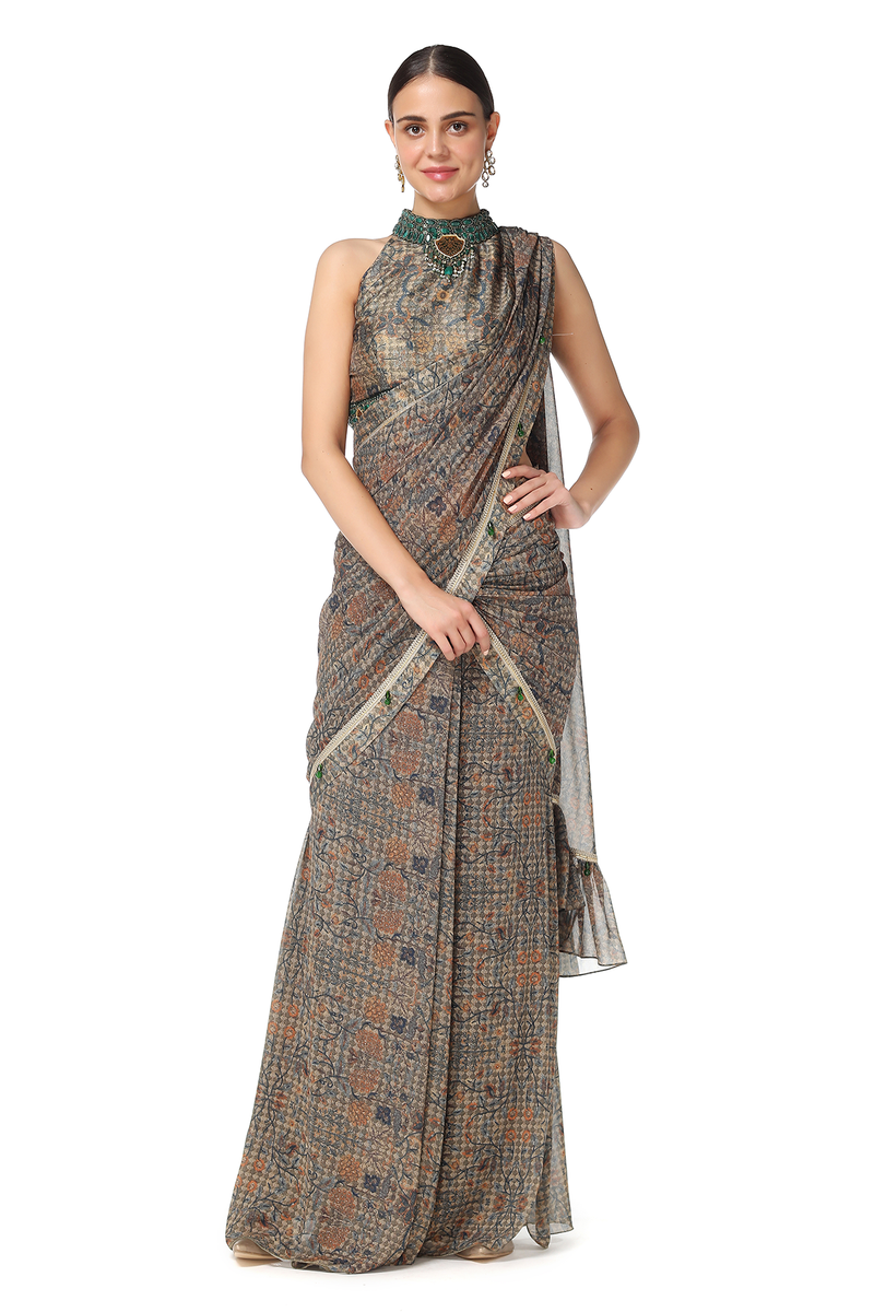 Rrhea Stitch Sari Set