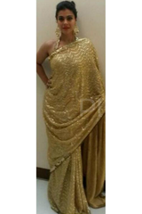 Kajol In Gold Heartbeat Sari Set