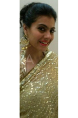 Kajol In Gold Heartbeat Sari Set