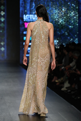 Gold Net Fully Hand Embroidered 2 Layer Gown