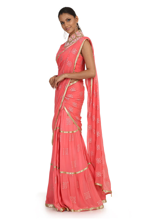 PINK TIER LEHENGA SET