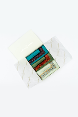 Blue, Green, & Light Mint Printed Pocket Square Gift Box