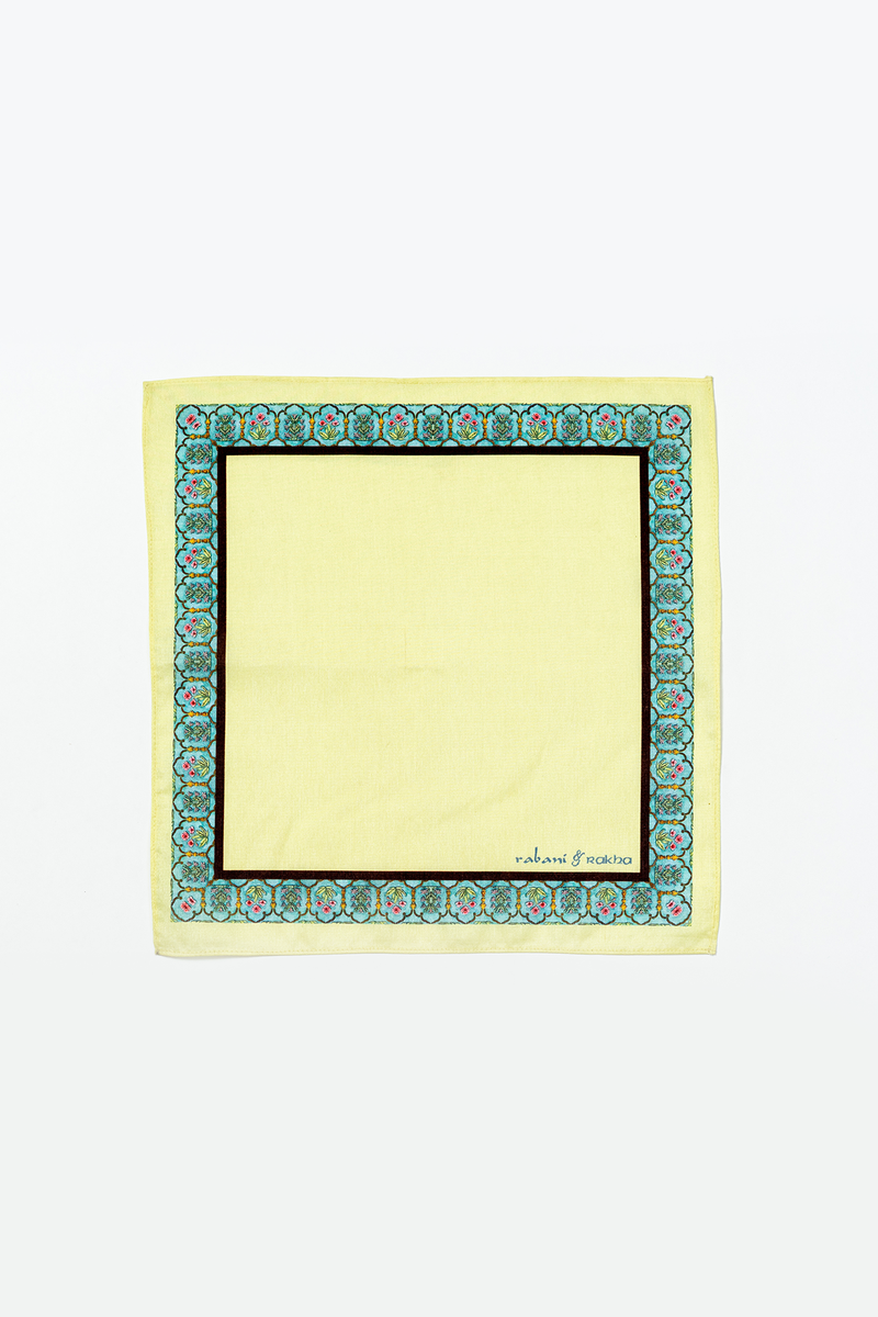 Peach, Yellow, & Off White Printed Pocket Square Gift Box