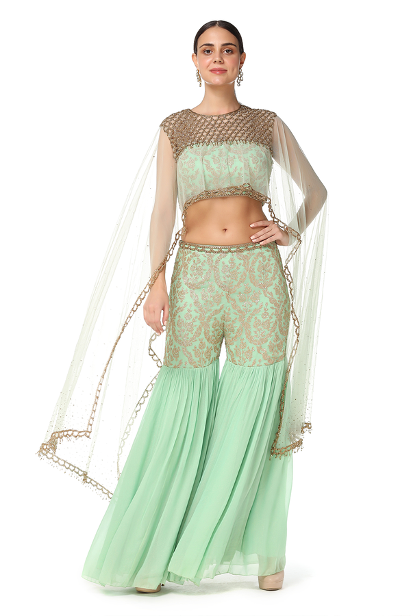 AQUA G-60 SHARARA WITH NET CAPE SET